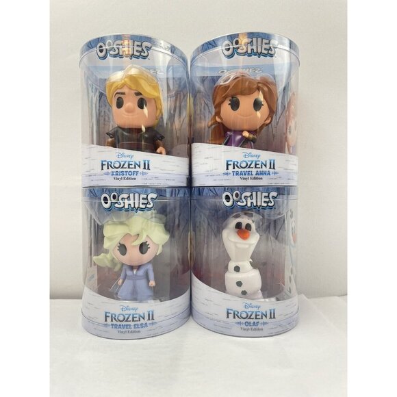 FROZEN II OOSHIES DISNEY 4” Elsa Olaf Kristoff & Anna Figures Dolls 4- pack - Picture 7 of 7